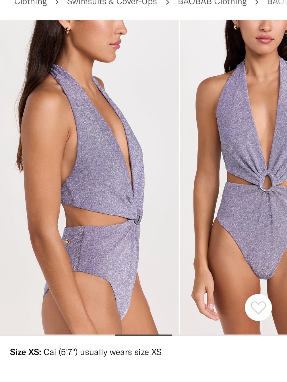 Baobab Collection Selena Light Blue Halter One-Piece with Ring Detail - Picture 6 of 7